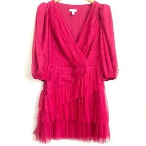 Monique lhuillier pink tulle dress